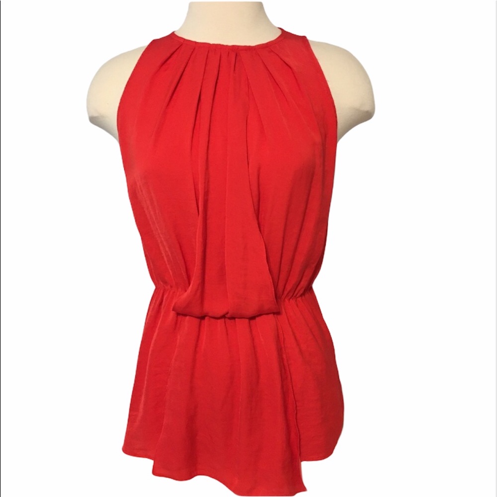 Zara red peplum top.